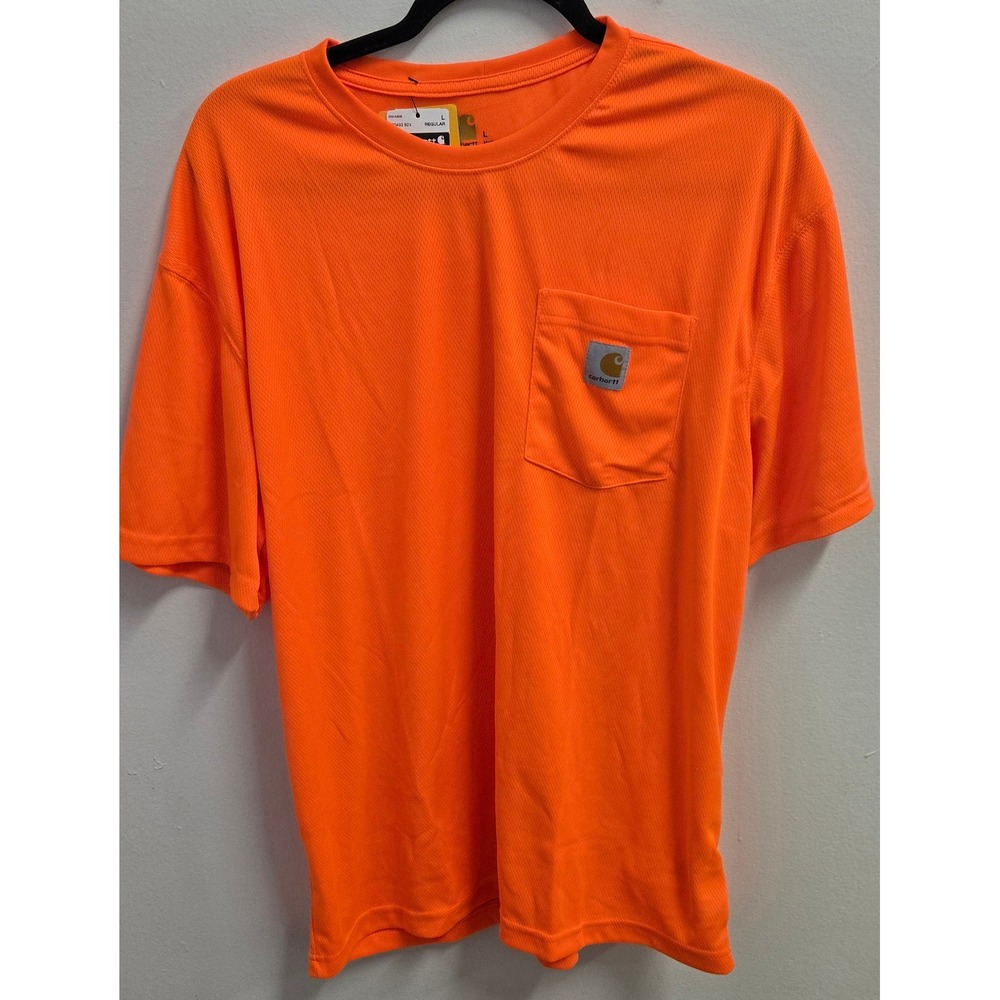 Carhartt Force Mens Relaxed Fit Pocket T-Shirt Hi-Vis Orange 100493 824 Large
